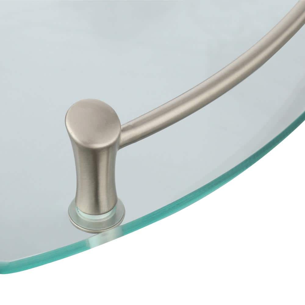 Delta Extensions 8 in. Glass Corner Shelf with Rail in Brushed Nickel - Image 5