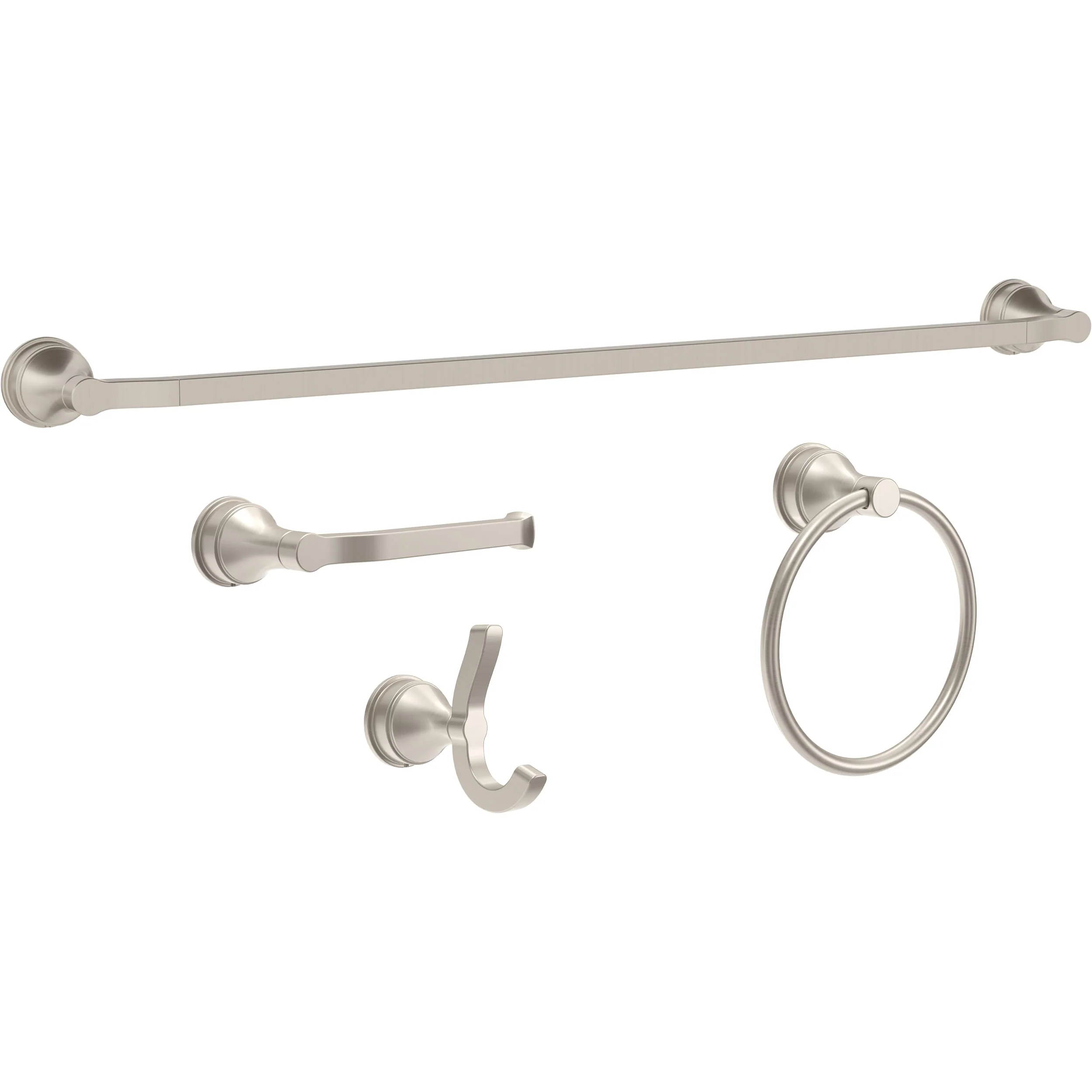 Delta Flynn 18-in Brushed Nickel Wall Mount Single Towel Bar, Adjustable to 24-in - Image 3