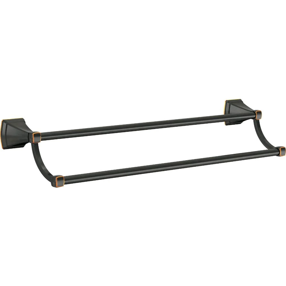 Delta Flynn 24-in Double Oil Rubbed Bronze Wall Mount Double Towel Bar