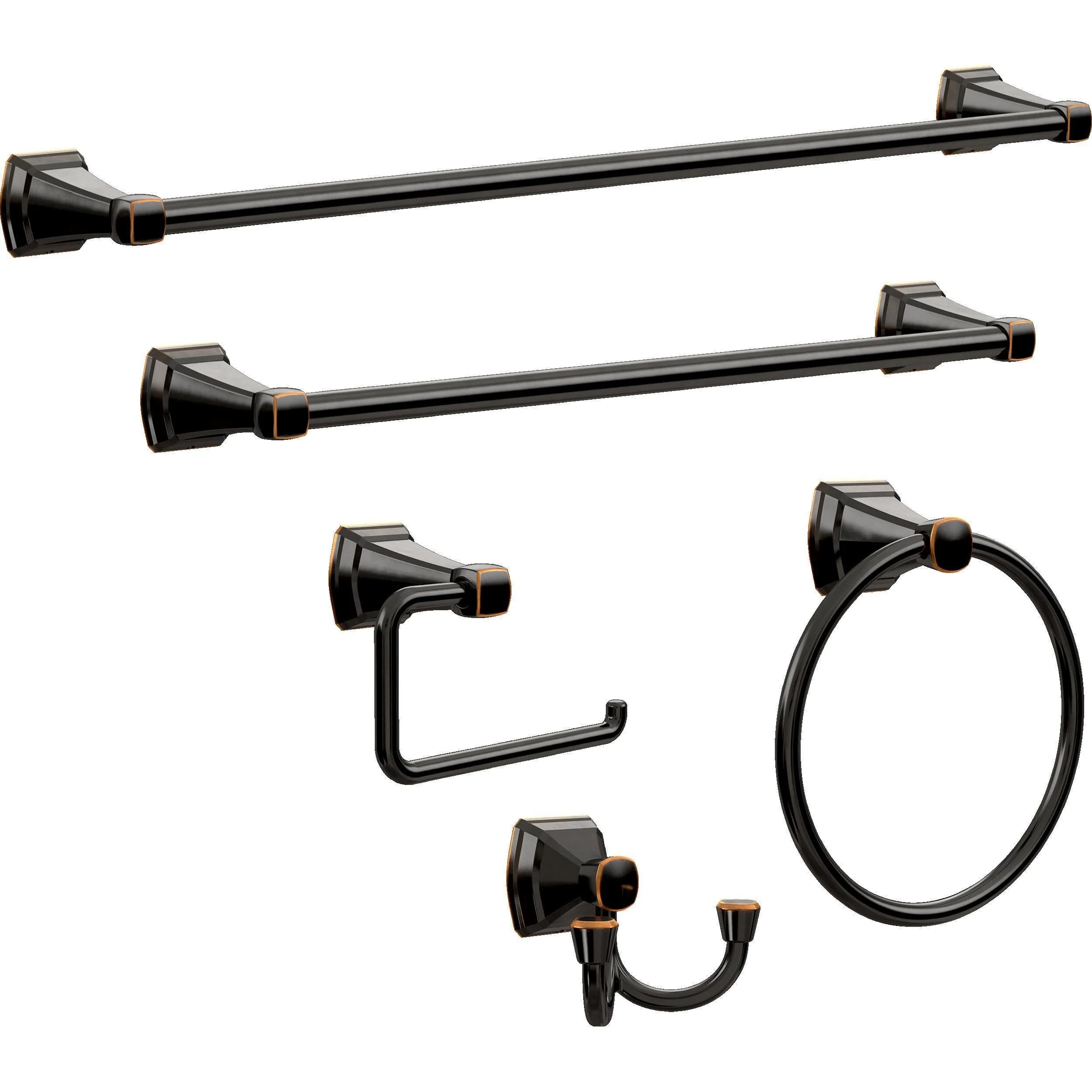 Delta Flynn 24-in Double Oil Rubbed Bronze Wall Mount Double Towel Bar - Image 3