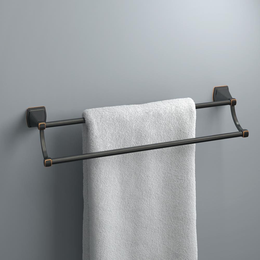 Delta Flynn 24-in Double Oil Rubbed Bronze Wall Mount Double Towel Bar - Image 2
