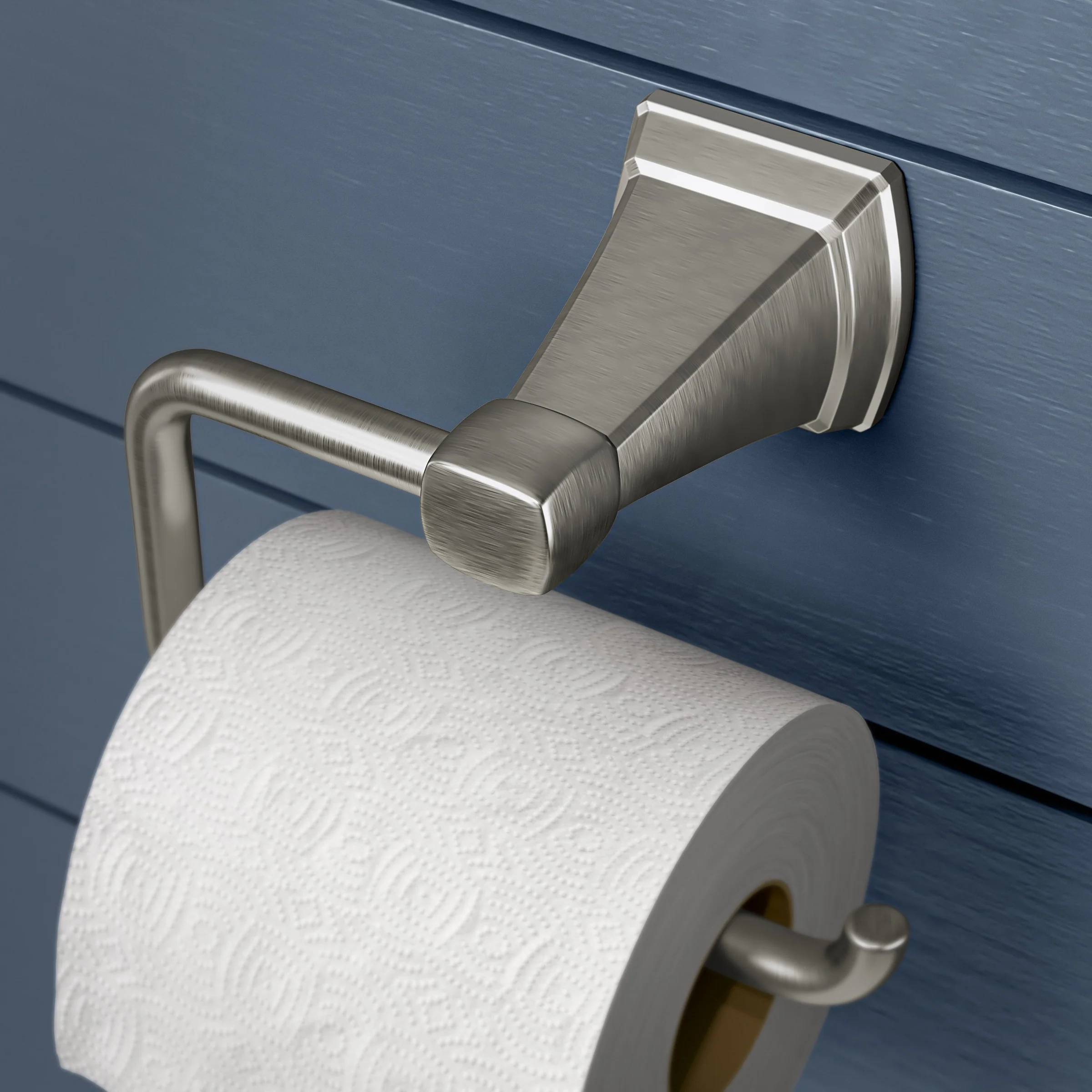Delta Flynn 3-Piece SpotShield Brushed Nickel Bathroom Hardware Set (Towel Bar, Toilet Paper Holder, Towel Ring) - Image 3