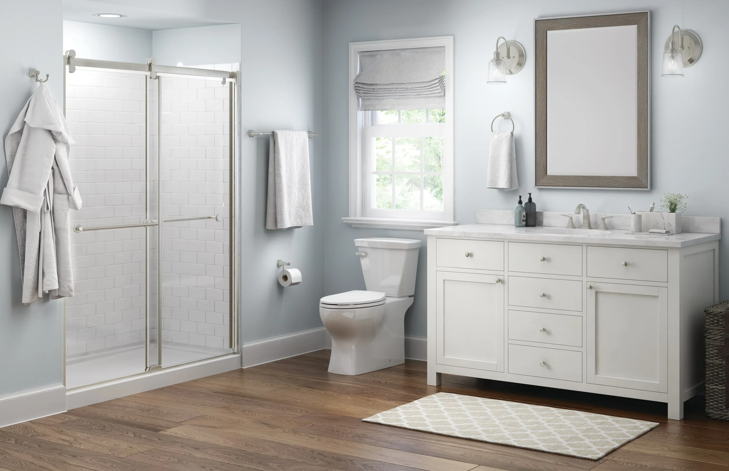 Delta Flynn 3-Piece SpotShield Brushed Nickel Bathroom Hardware Set (Towel Bar, Toilet Paper Holder, Towel Ring) - Image 6