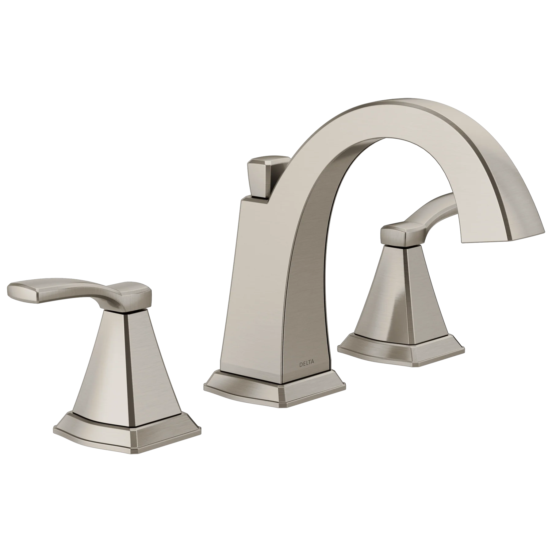 Delta Flynn Brushed Nickel 2-Handle Widespread WaterSense Bathroom Sink Faucet with Drain