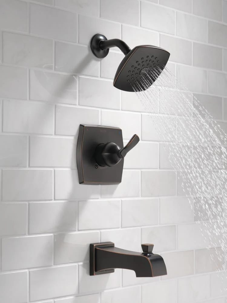 Delta Flynn Oil Rubbed Bronze 1-Handle Bathtub and Shower Faucet with Valve - Image 2