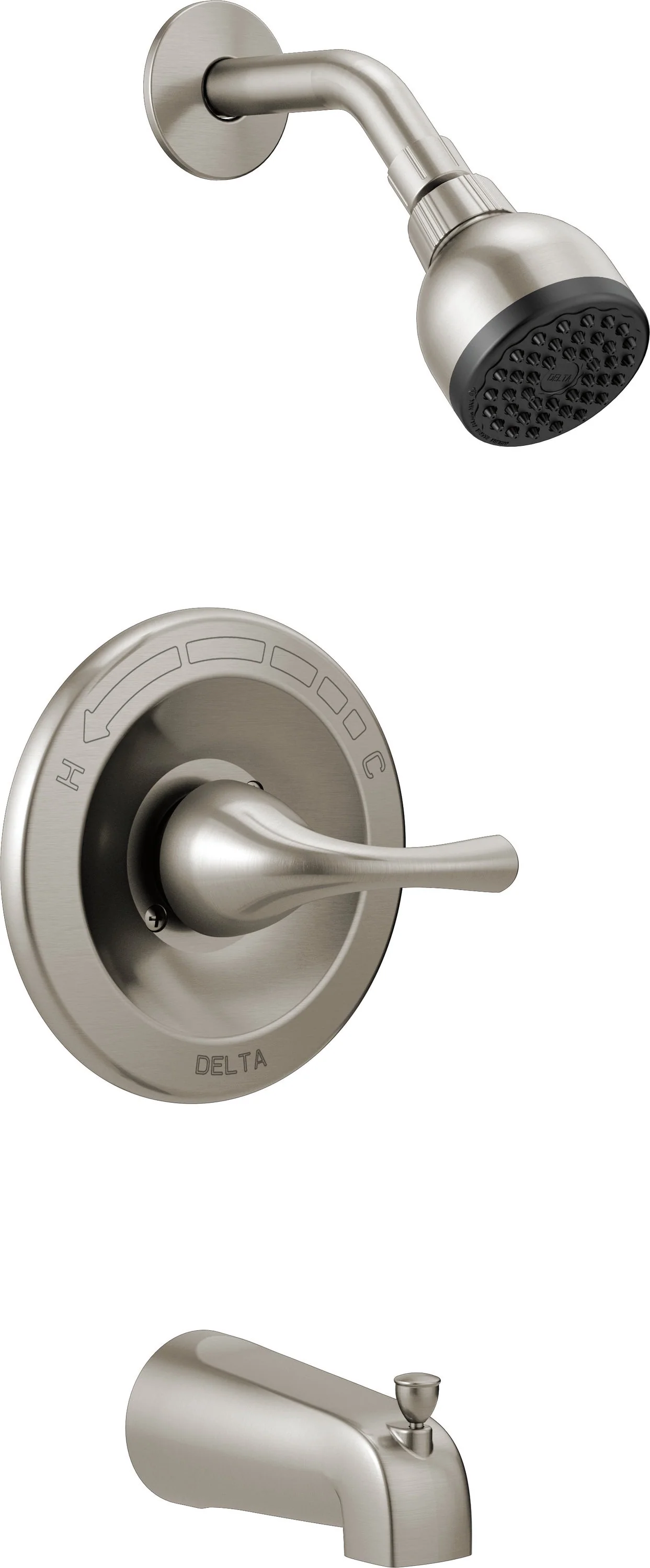 Delta Foundations Brushed Nickel 1-Handle Bathtub and Shower Faucet with Valve