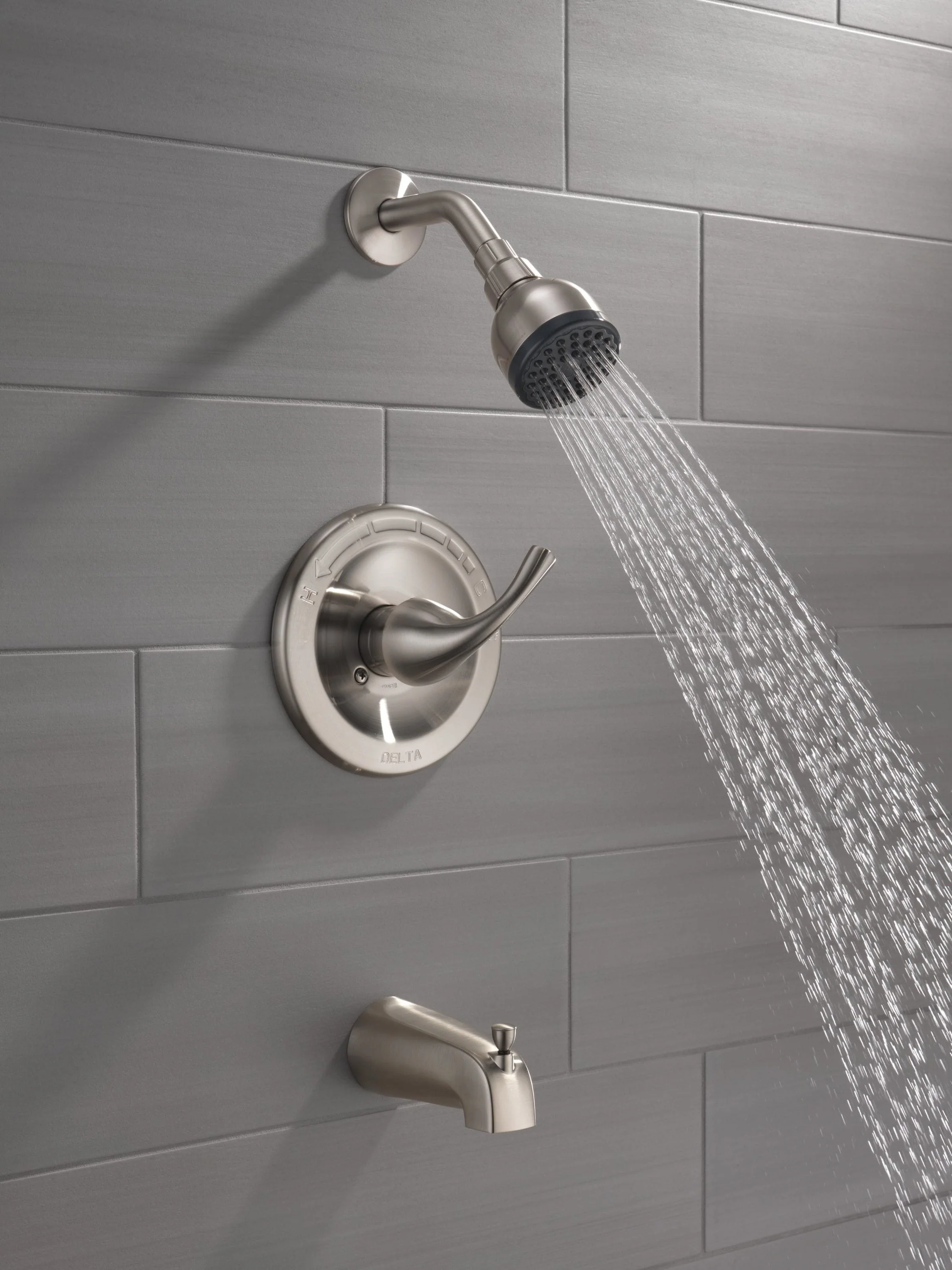 Delta Foundations Brushed Nickel 1-Handle Bathtub and Shower Faucet with Valve - Image 2