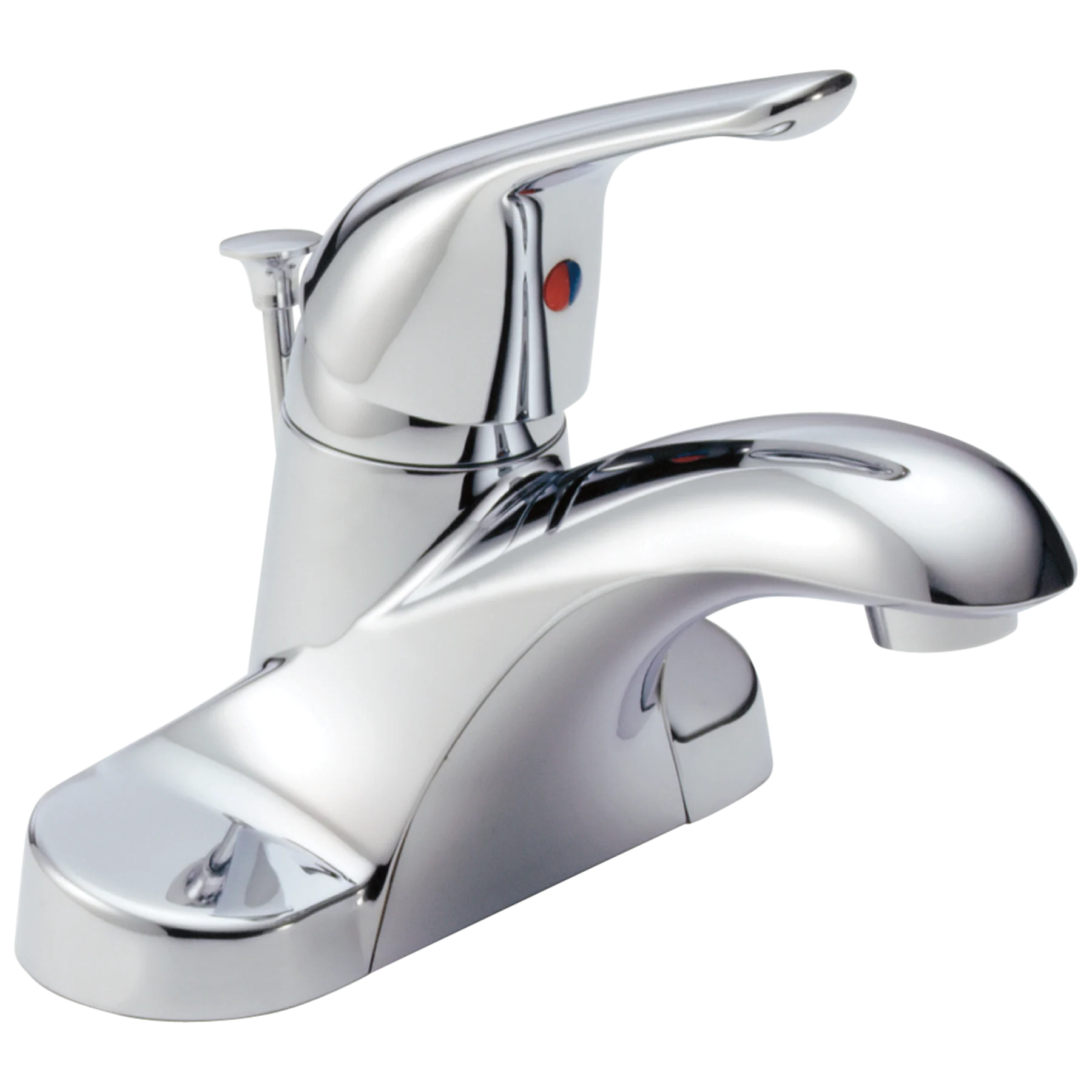 Delta Foundations Chrome 1-Handle 4-in Centerset WaterSense Bathroom Sink Faucet with Drain
