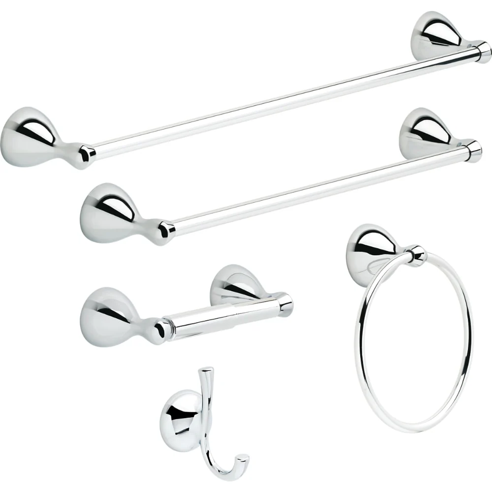 Delta Foundations Polished Chrome Wall Mount Spring-loaded Toilet Paper Holder - Image 3