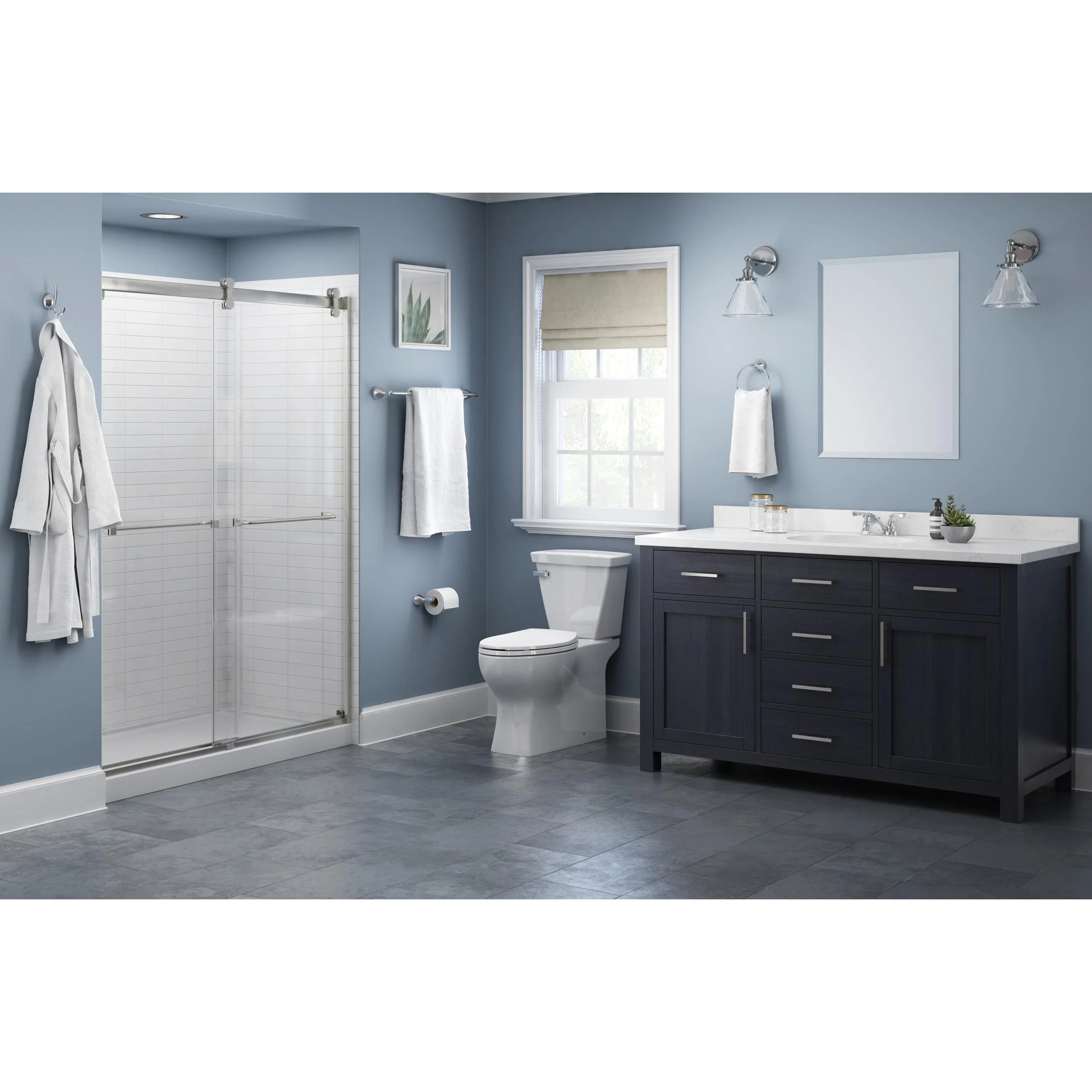 Delta Foundations Polished Chrome Wall Mount Spring-loaded Toilet Paper Holder - Image 5