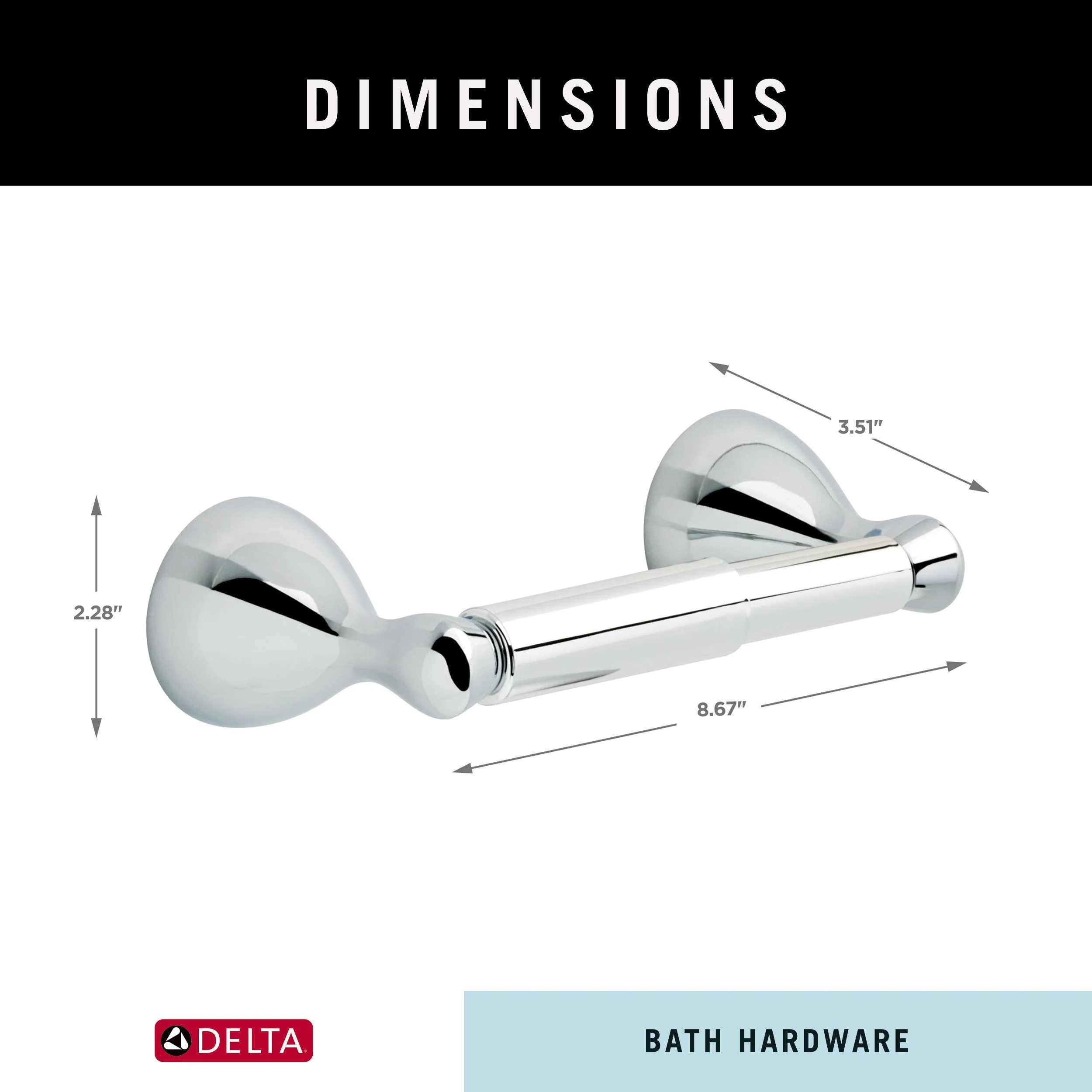 Delta Foundations Polished Chrome Wall Mount Spring-loaded Toilet Paper Holder - Image 8