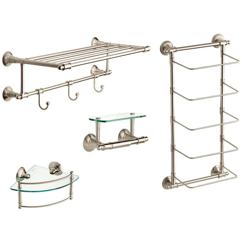 Delta Hospitality Extensions 24 in. Towel Shelf with 3 Hooks in Brushed Nickel - Image 3