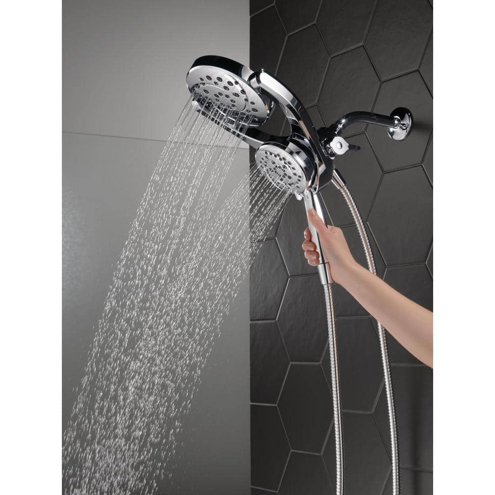 Delta HydroRain Chrome Two-in-One 4-Spray Dual Shower Head with Hand Shower, 1.75 GPM (6.6 LPM), 6 in. - Image 2