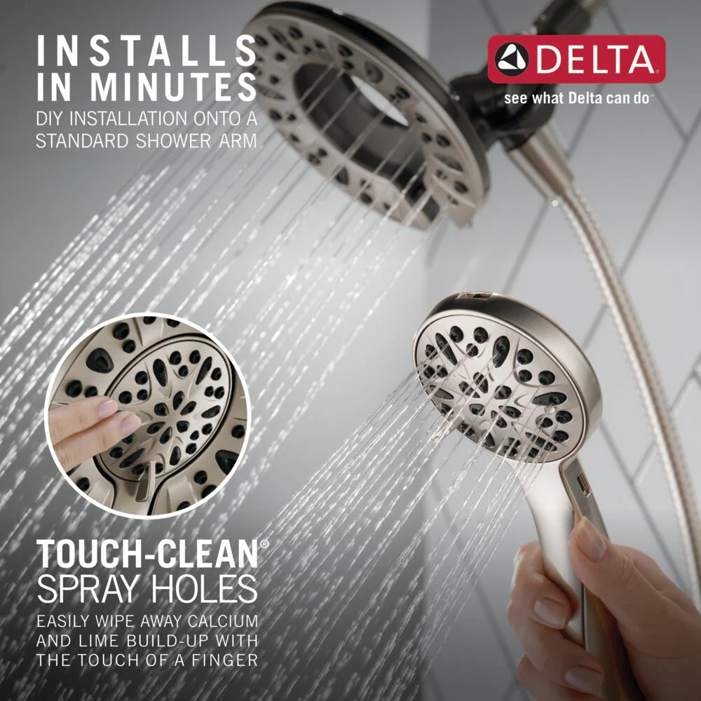 Delta In2ition Universal Showering Components Satin Nickel 4-Spray Dual/Combo Shower Head, 6-in, 2.5 GPM (9.5 LPM) - Image 5