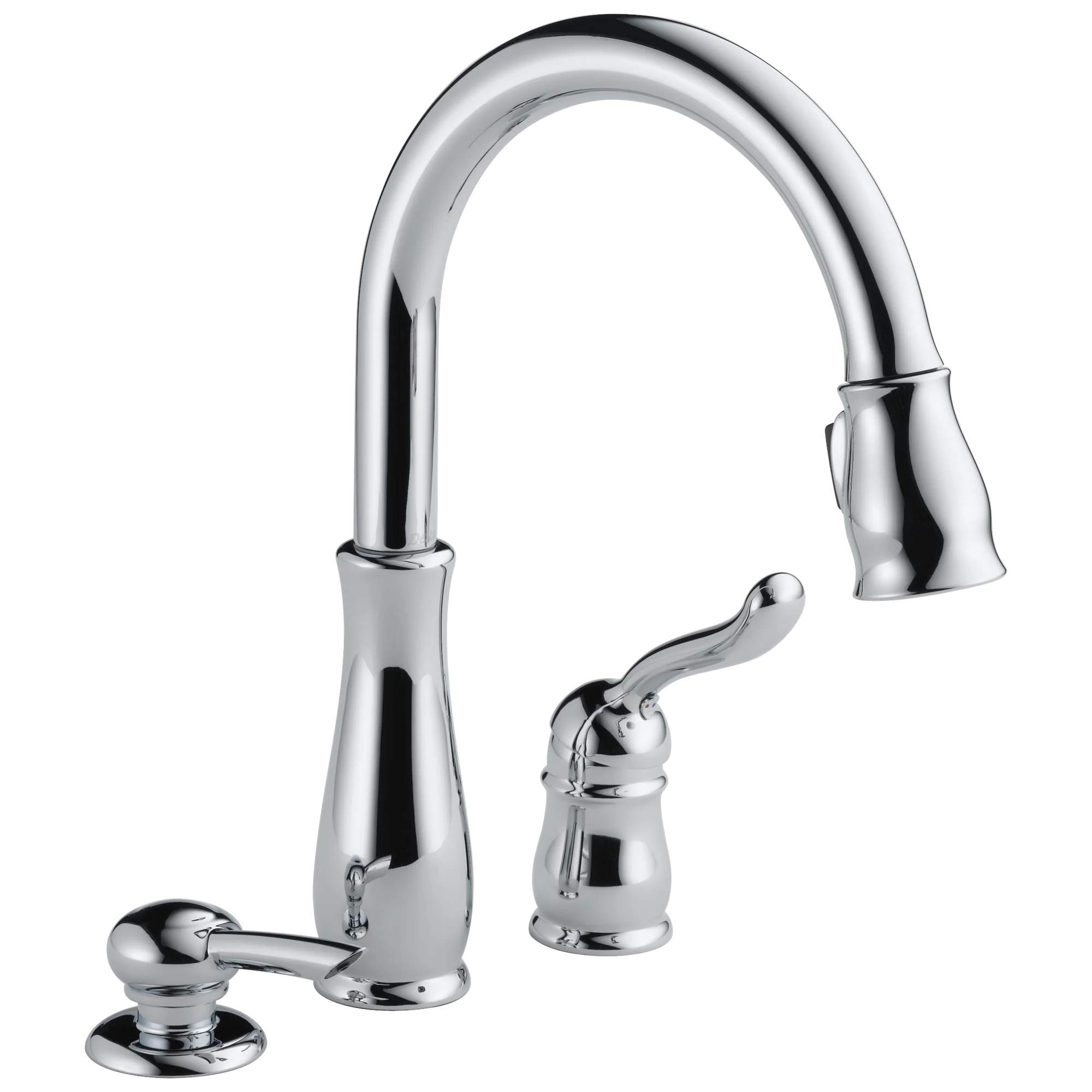Delta Leland Chrome 1-Handle Deck-Mount Pull-Down Kitchen Faucet with Soap Dispenser