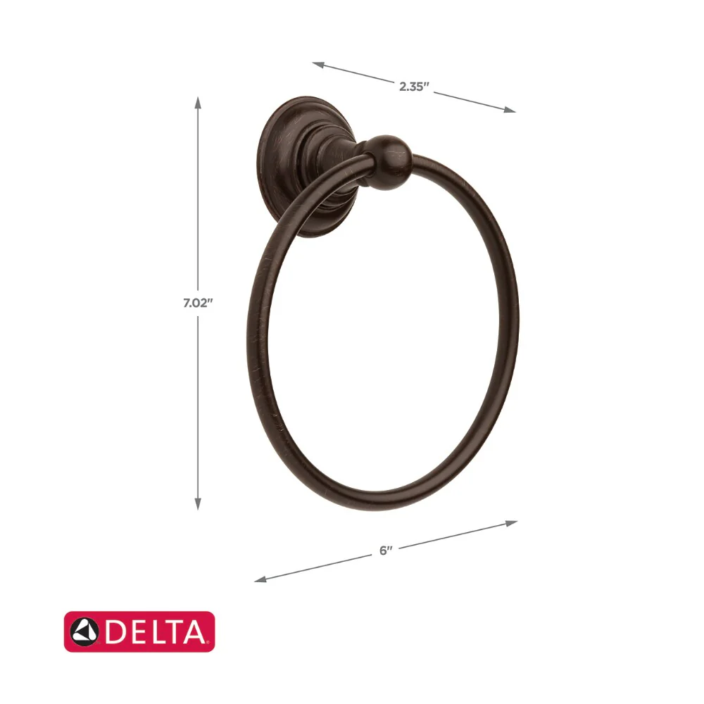 Delta Providence 3-Piece Decorative Bathroom Hardware Set, Venetian Bronze (Towel Bar 18–24 in, TP Holder, Towel Ring) - Image 7