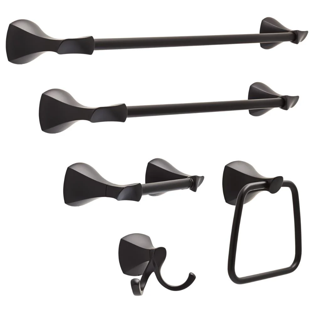 Delta Sandover 2-Hook Matte Black Wall-Mount Towel/Robe Hook, 3.31 in H x 4.29 in W x 2.80 in D - Image 3