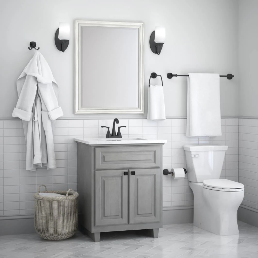 Delta Sandover 2-Hook Matte Black Wall-Mount Towel/Robe Hook, 3.31 in H x 4.29 in W x 2.80 in D - Image 4