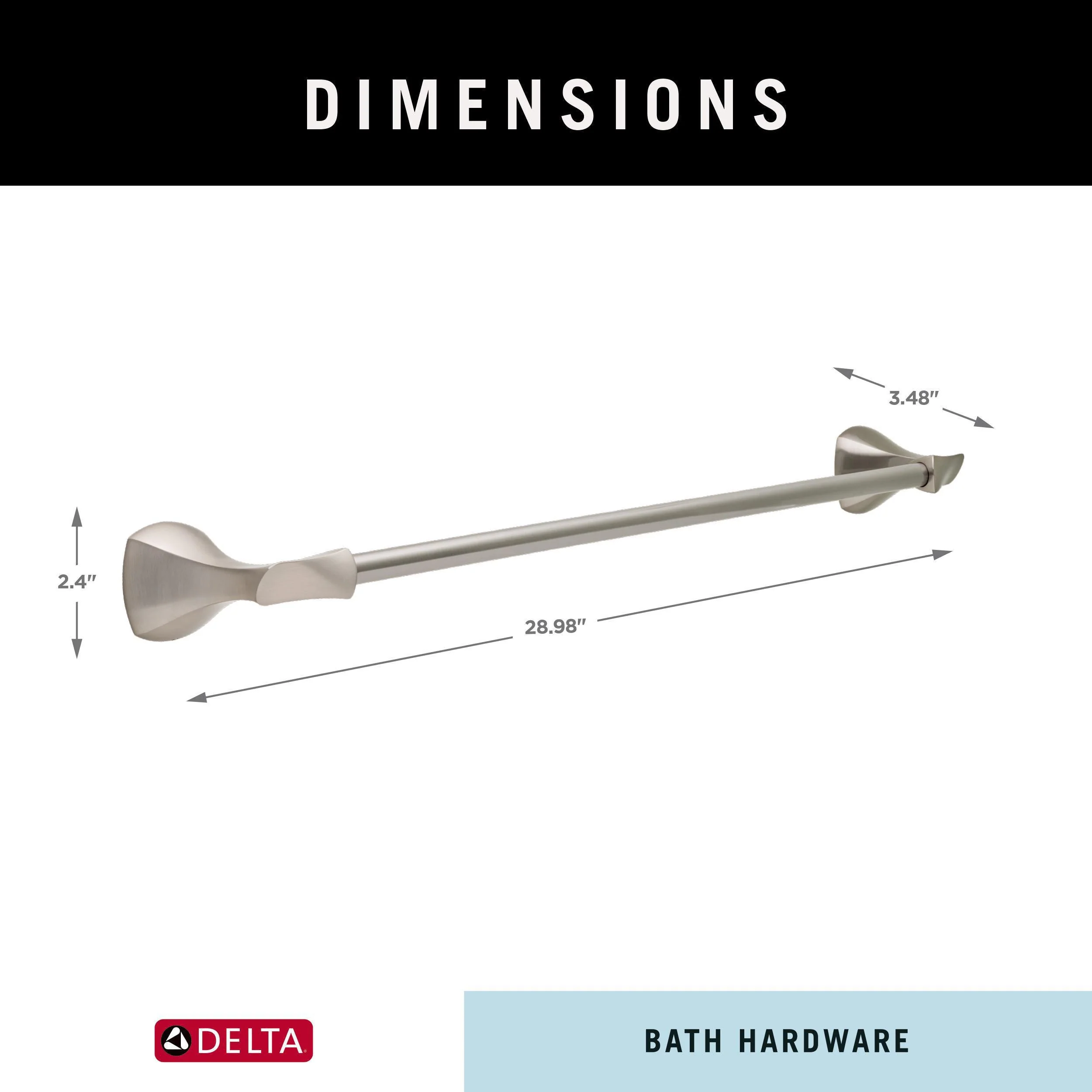 Delta Sandover 24-in SpotShield Brushed Nickel Wall-Mount Single Towel Bar - Image 8