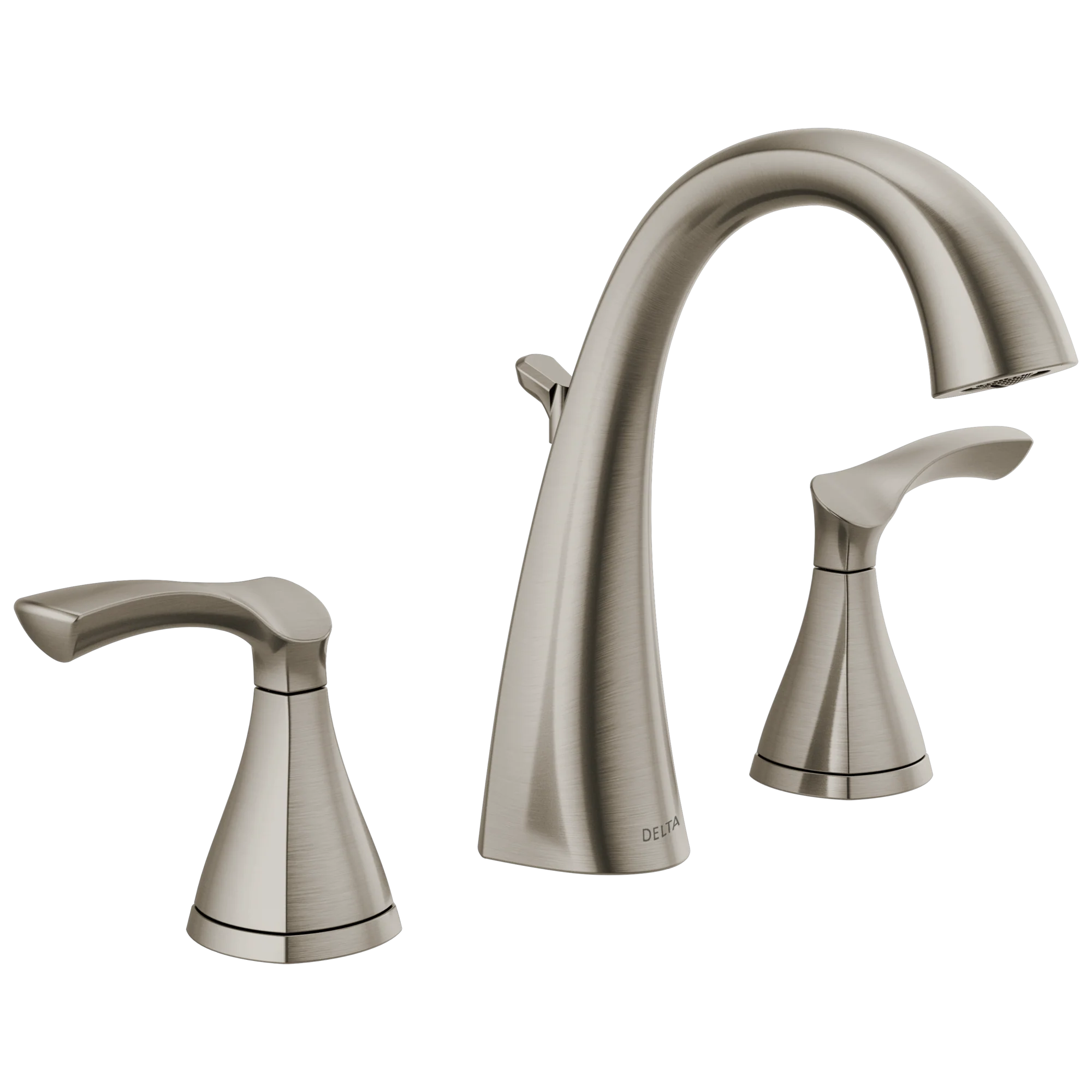 Delta Sandover SpotShield Brushed Nickel 2‑Handle Widespread WaterSense Bathroom Sink Faucet with Drain - Image 2