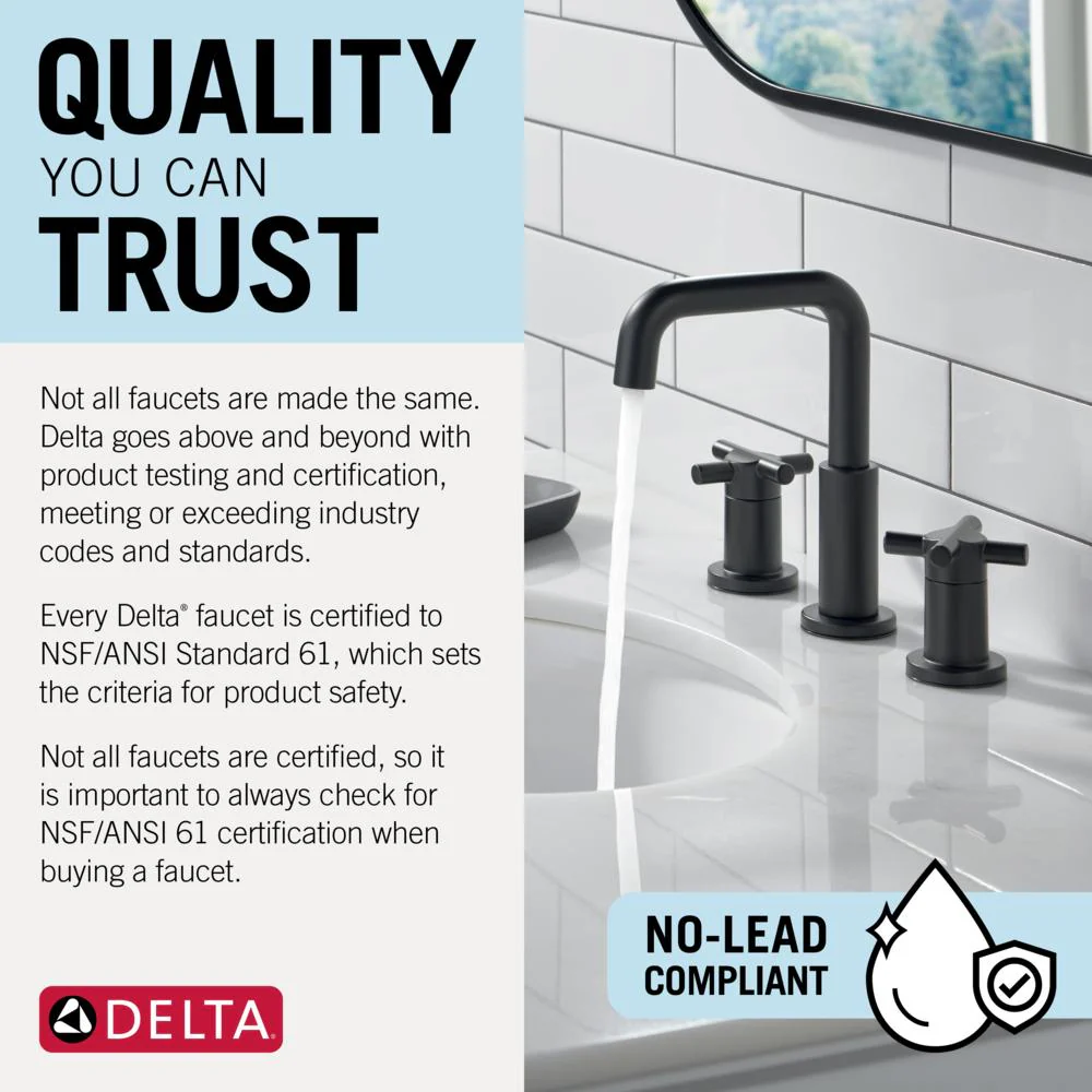 Delta Sandover SpotShield Brushed Nickel 2‑Handle Widespread WaterSense Bathroom Sink Faucet with Drain - Image 7