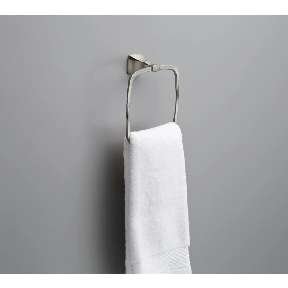 Delta Sawyer Satin Nickel Wall Mount Towel Ring - Image 4