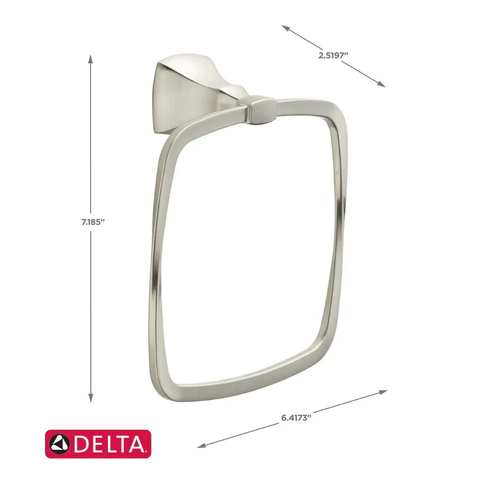 Delta Sawyer Satin Nickel Wall Mount Towel Ring - Image 6