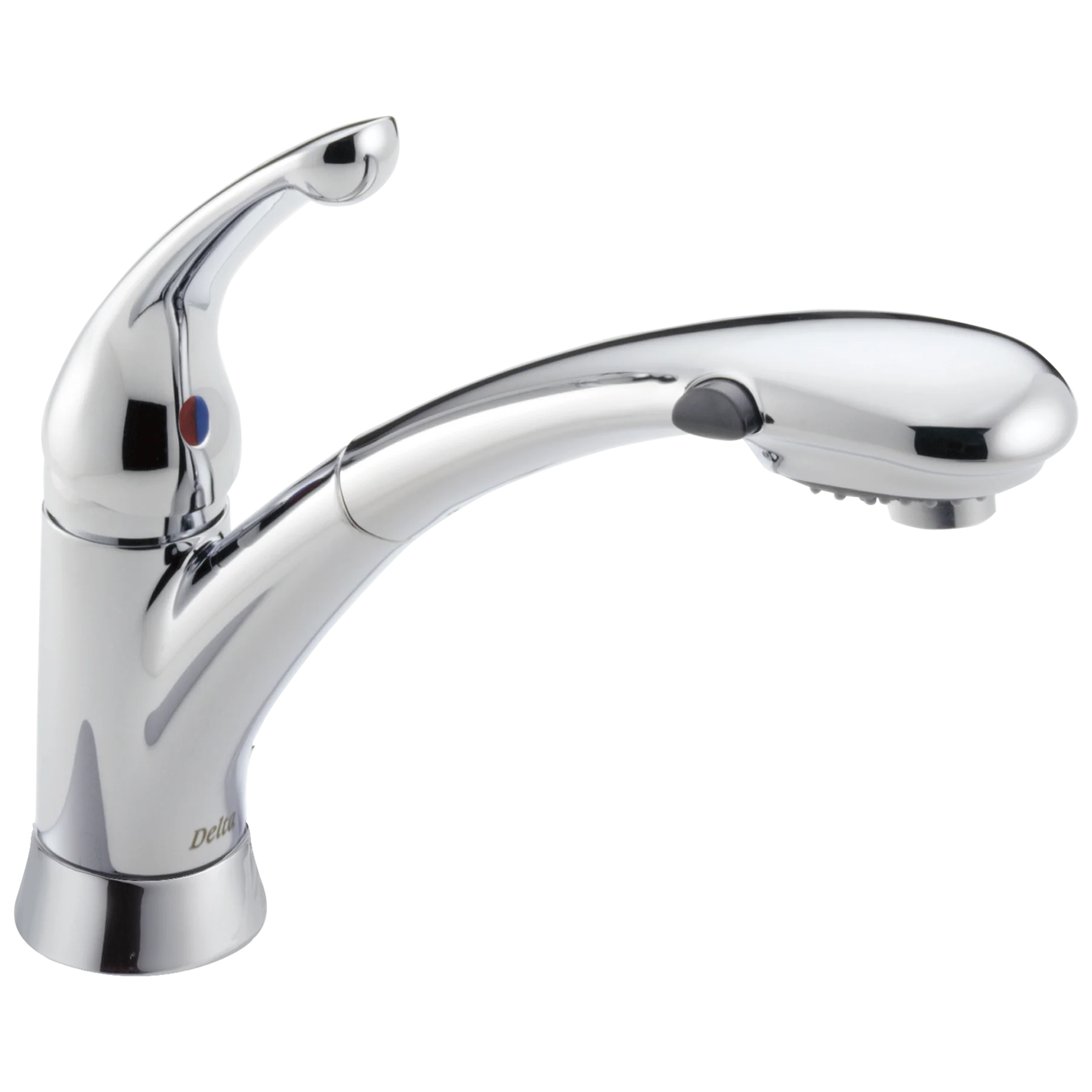 Delta Signature Chrome 1-Handle Deck-Mount Pull-Out Kitchen Faucet with Deck Plate