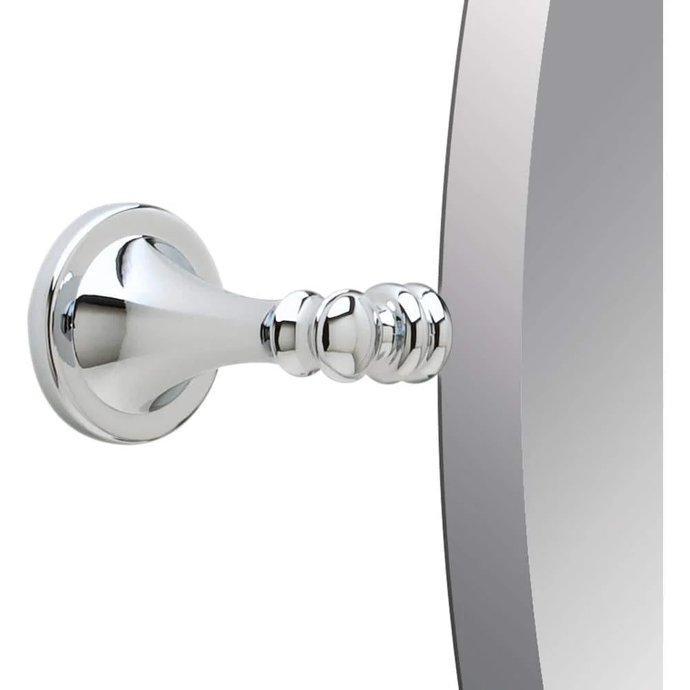 Delta Silverton 26 in. H x 22 in. W Frameless Oval Wall Bathroom Mirror with Pivot Brackets in Polished Chrome - Image 4