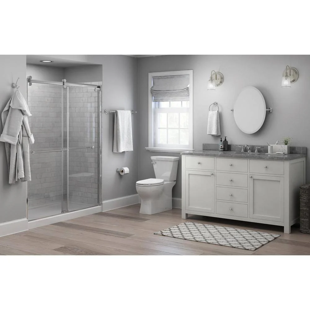 Delta Silverton 26 in. H x 22 in. W Frameless Oval Wall Bathroom Mirror with Pivot Brackets in Polished Chrome - Image 5