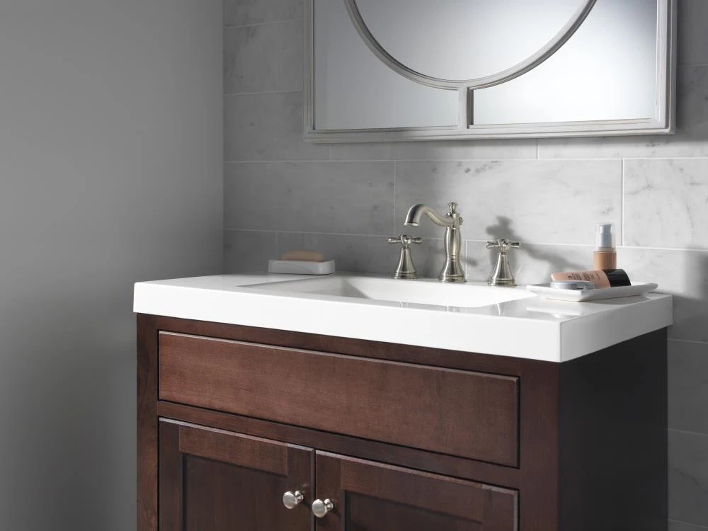 Delta Stainless Cross Bathroom Sink Faucet Handles (2-Pack) – Cassidy Collection - Image 5
