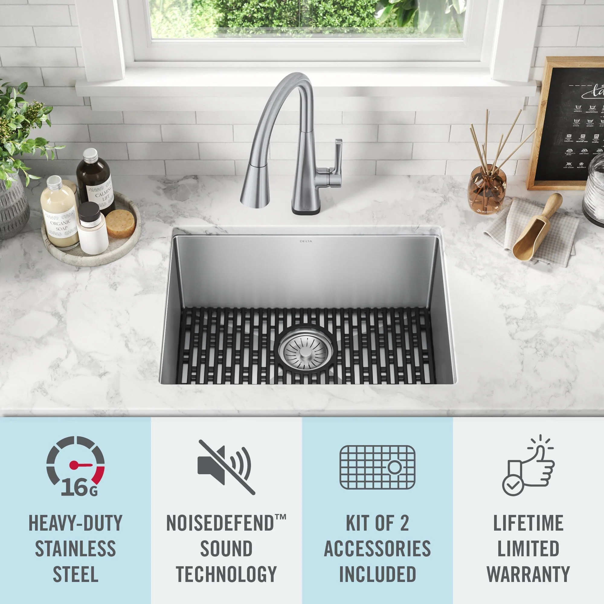 Delta Stainless Steel 1-Basin Undermount Laundry Sink 18x24" - Image 3