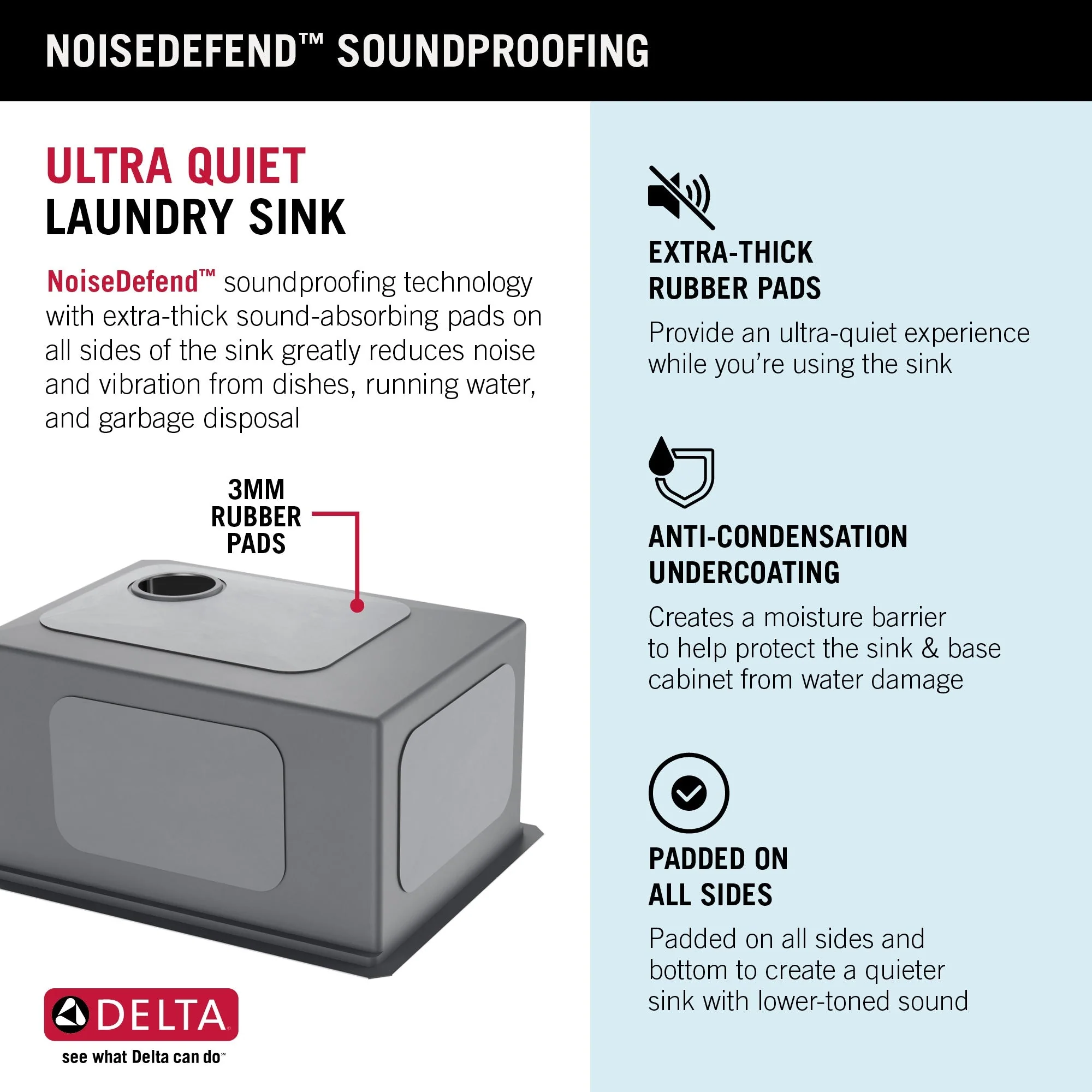 Delta Stainless Steel Undermount Laundry Sink with Drain - Image 14