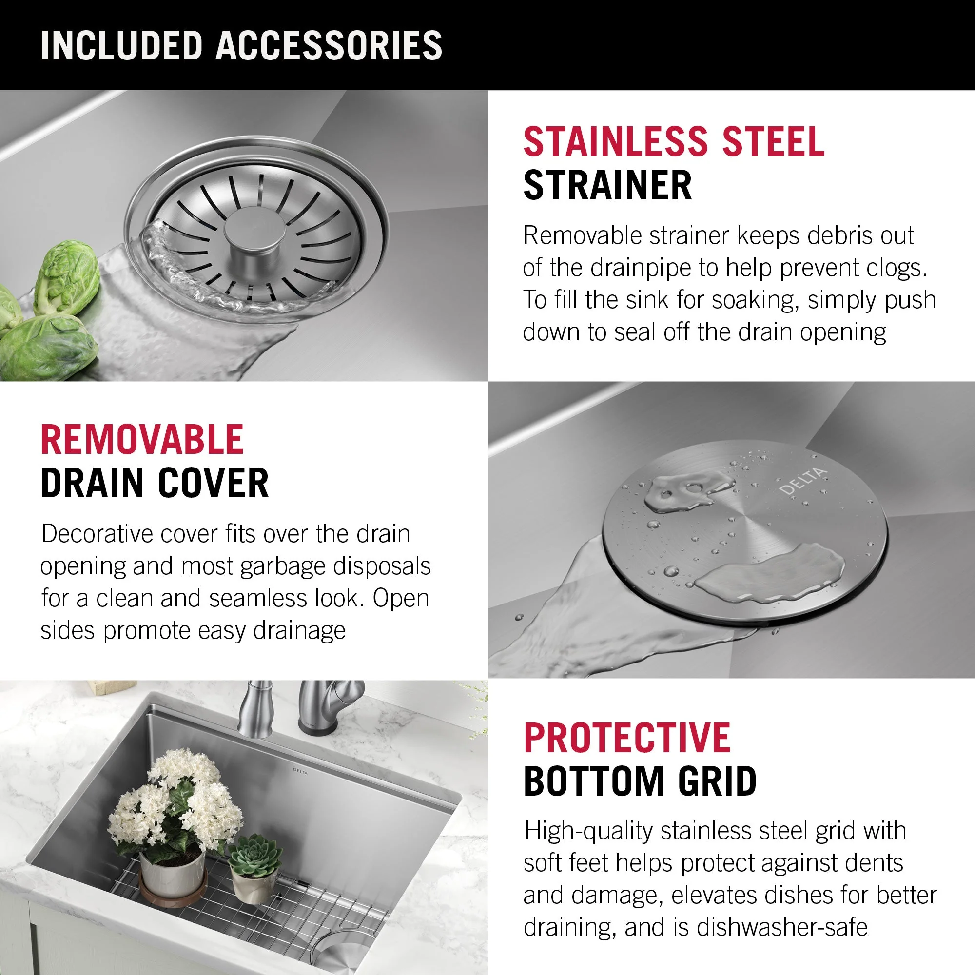 Delta Stainless Steel Undermount Laundry Sink with Workstation and Drain - Image 13