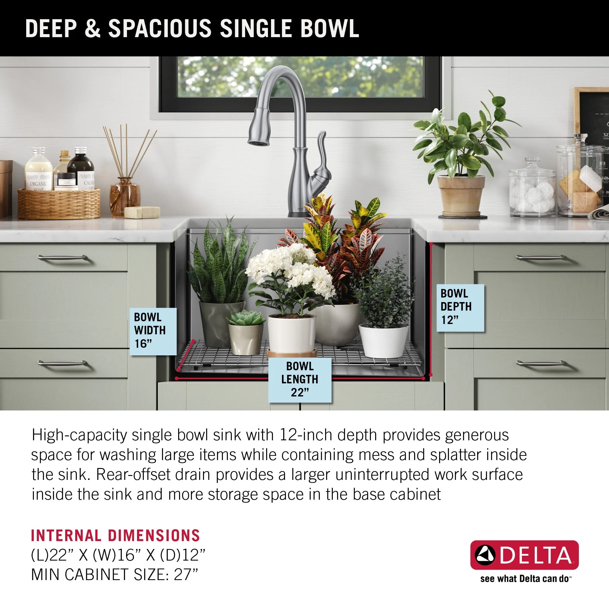 Delta Stainless Steel Undermount Laundry Sink with Workstation and Drain - Image 8