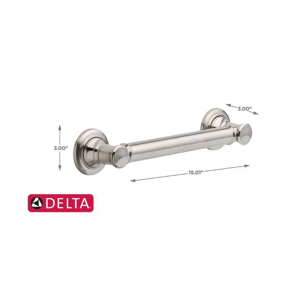 Delta Traditional 12-in Brilliance Stainless Steel Wall Mount ADA-Compliant Grab Bar - Image 3