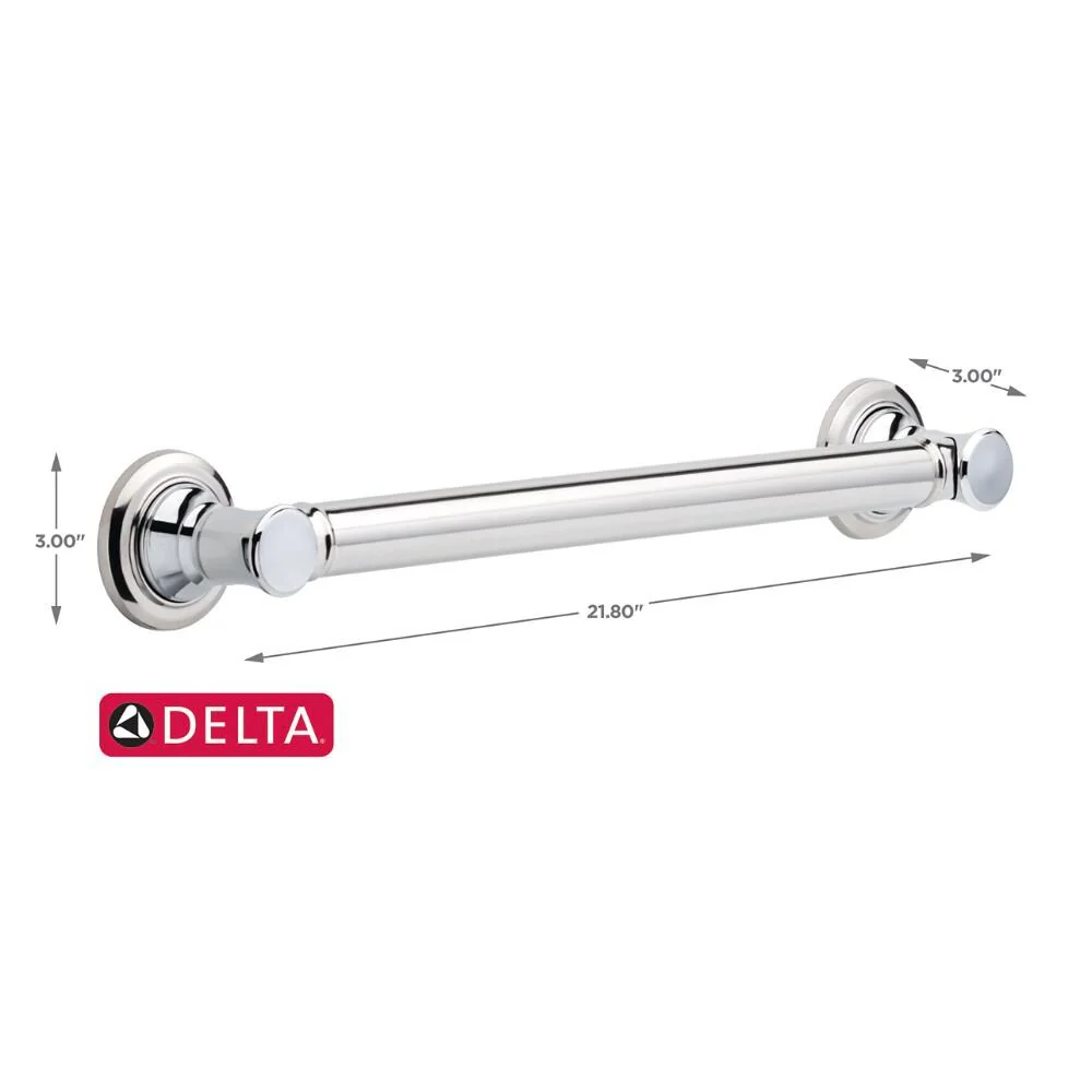 Delta Traditional 18-in Polished Chrome Wall Mount ADA-Compliant Grab Bar - Image 3