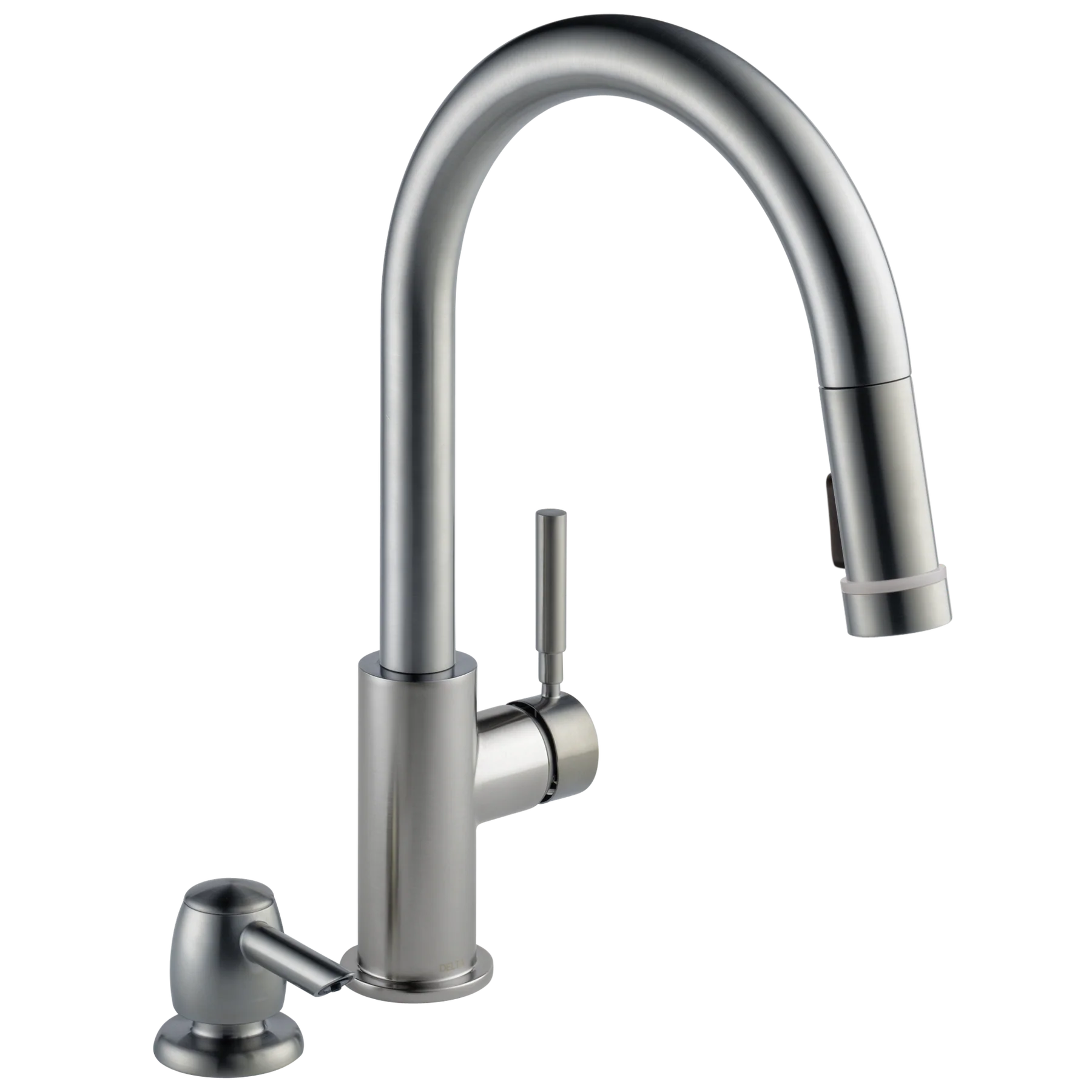 Delta Trask with TempSense Stainless 1-Handle Pull-Down Kitchen Faucet with Soap Dispenser, Deck Plate Included