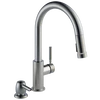 Delta Trask with TempSense Stainless 1-Handle Pull-Down Kitchen Faucet with Soap Dispenser, Deck Plate Included - Image 2