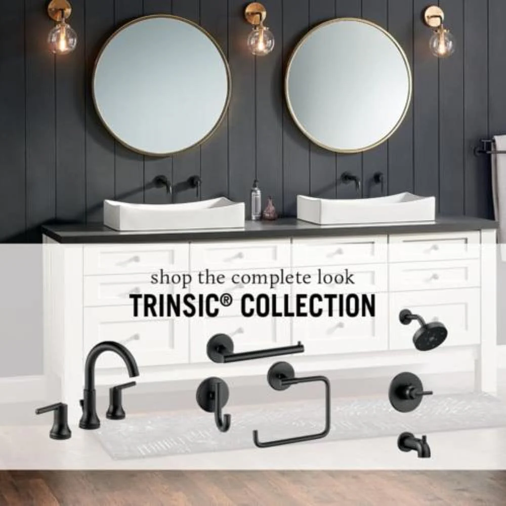 Delta Trinsic 0.5-in ID Matte Black Bathtub/Shower Escutcheon Trim Ring, 6.5-in Dia - Image 7