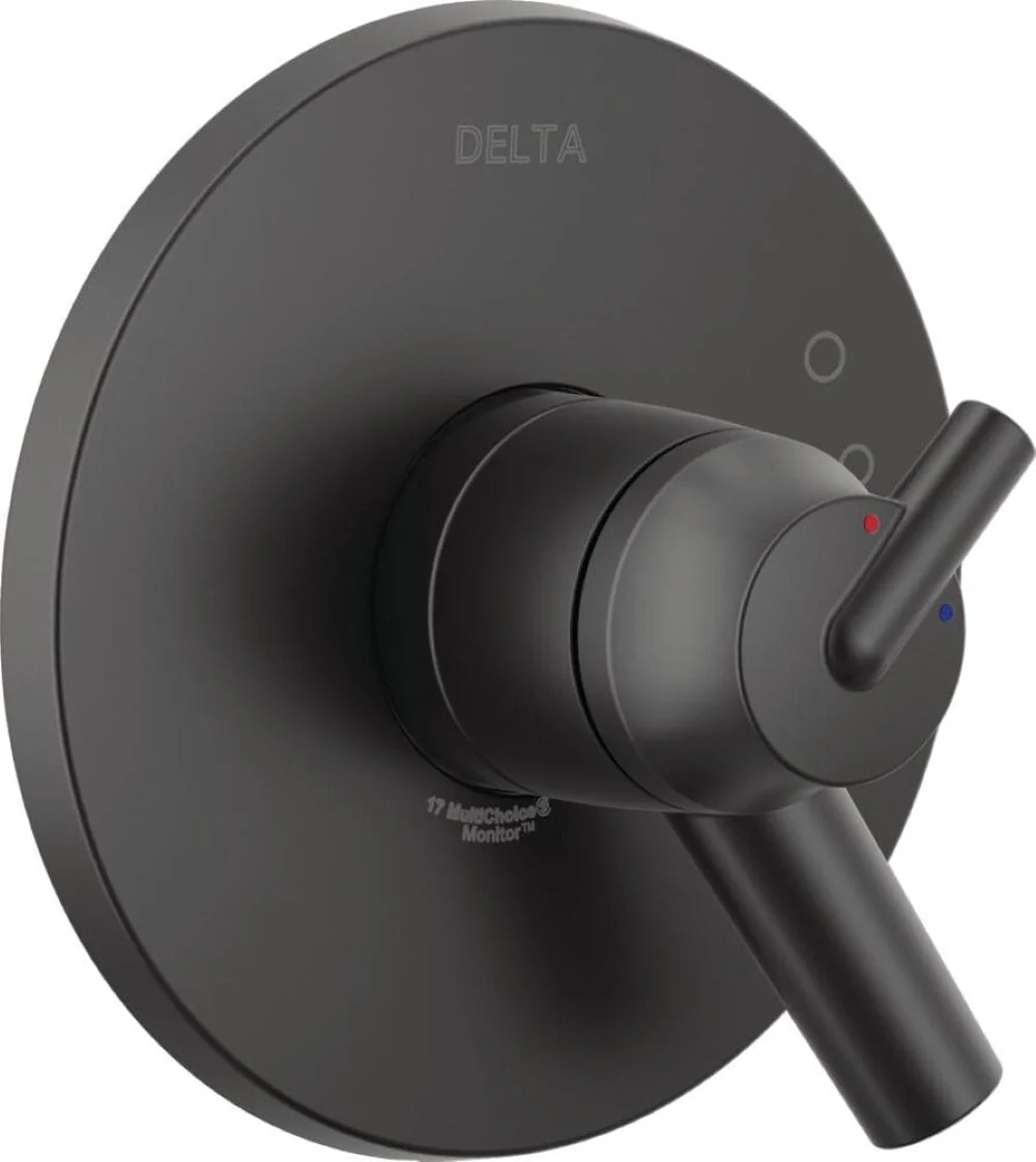 Delta Trinsic 0.5-in Matte Black Bathtub/Shower Diverter Trim, T17059-BL