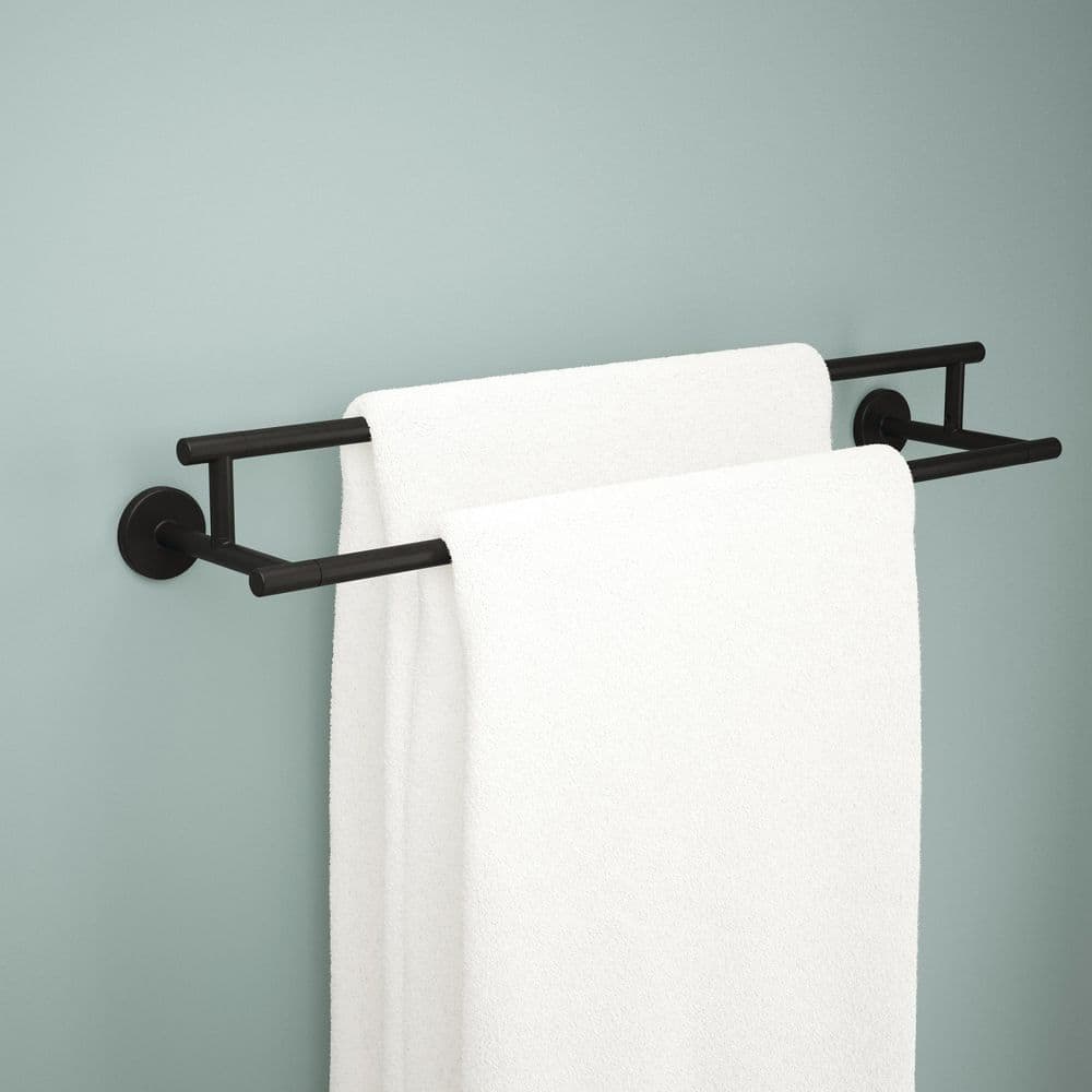 Delta Trinsic 24-in Double Matte Black Wall-Mount Towel Bar - Image 2