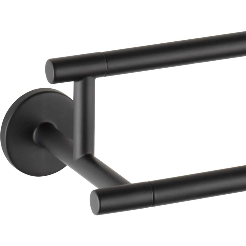 Delta Trinsic 24-in Double Matte Black Wall-Mount Towel Bar - Image 4