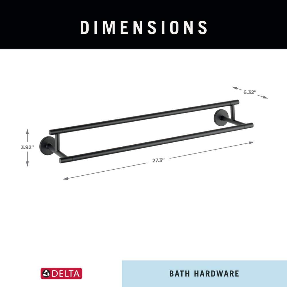 Delta Trinsic 24-in Double Matte Black Wall-Mount Towel Bar - Image 8