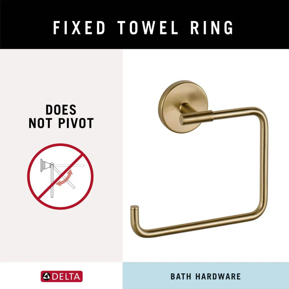 Delta Trinsic Champagne Bronze Wall-Mount Open Towel Ring, 5.68 x 6.40 in. - Image 3