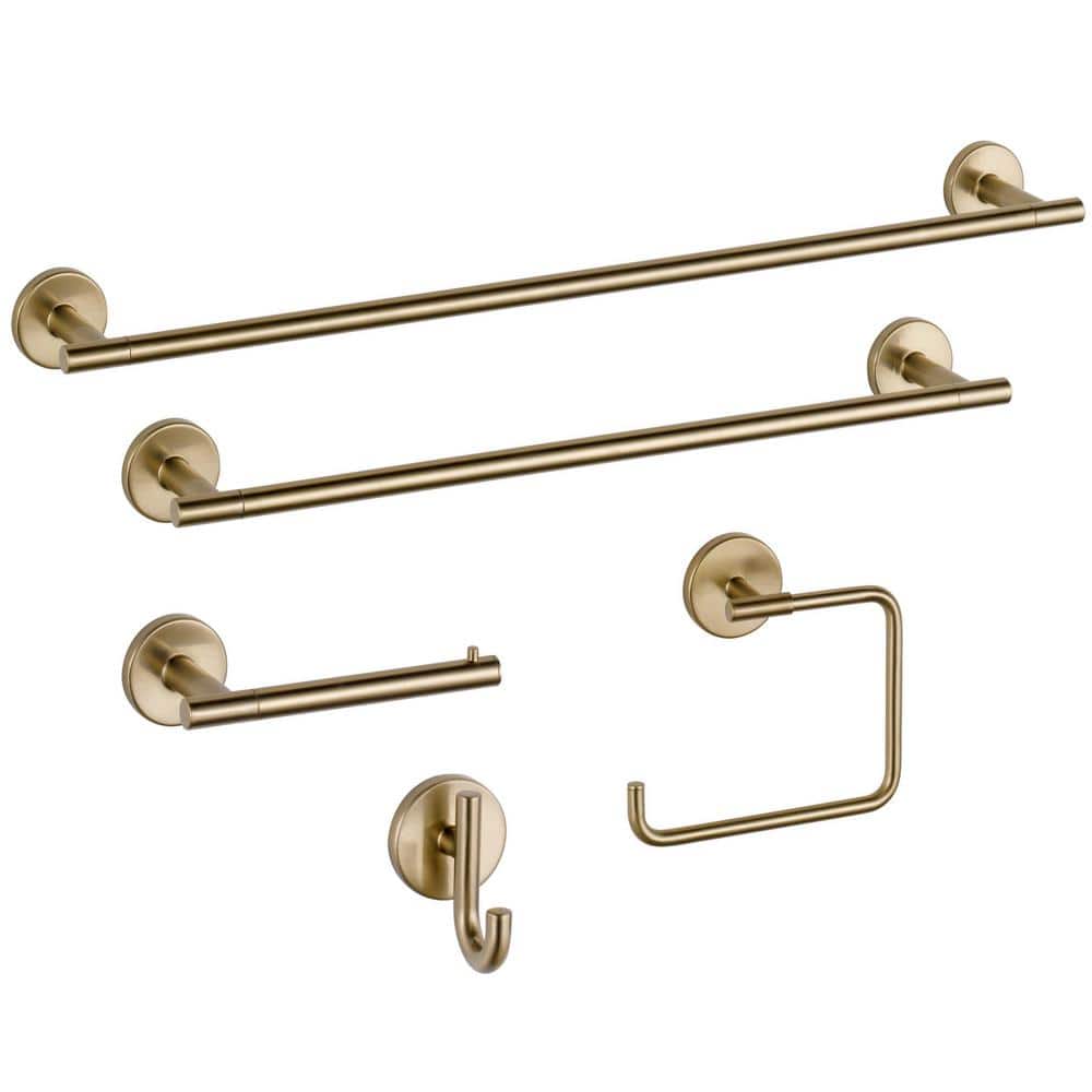 Delta Trinsic Champagne Bronze Wall-Mount Open Towel Ring, 5.68 x 6.40 in. - Image 4
