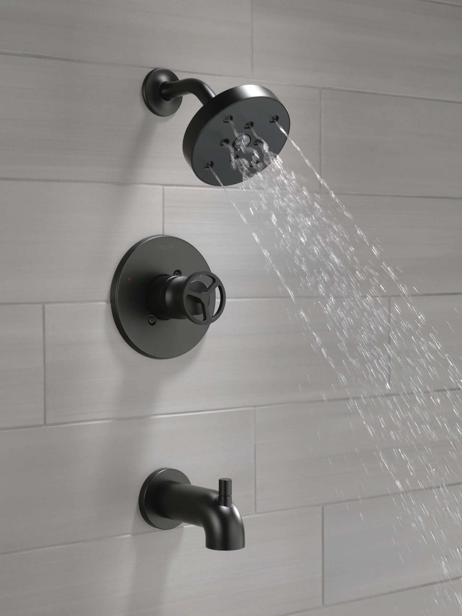 Delta Trinsic Matte Black 1-Handle Bathtub and Shower Faucet - Image 2