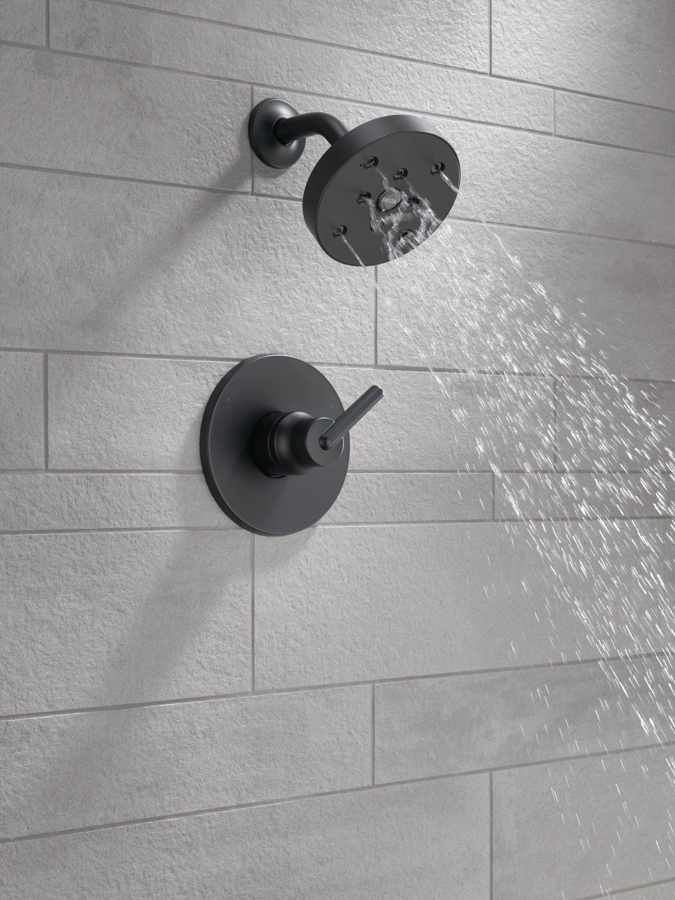 Delta Trinsic Matte Black 1-Handle Shower Faucet, H2Okinetic, Trim Kit Only - Image 2