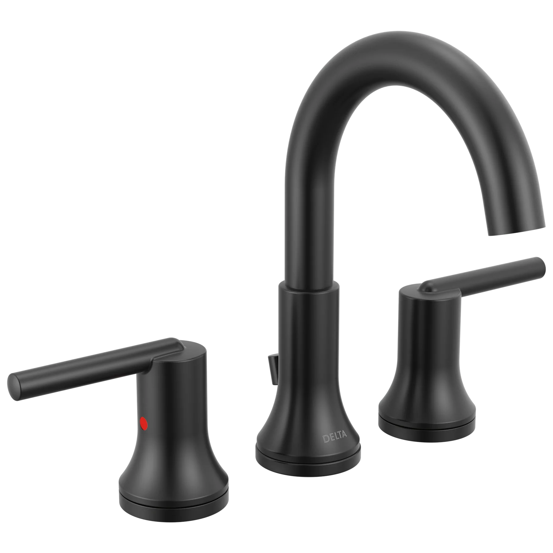 Delta Trinsic Matte Black 2-Handle Widespread WaterSense Bathroom Sink Faucet with Drain