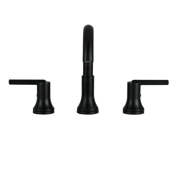 Delta Trinsic Matte Black 2-Handle Widespread WaterSense Bathroom Sink Faucet with Drain - Image 3